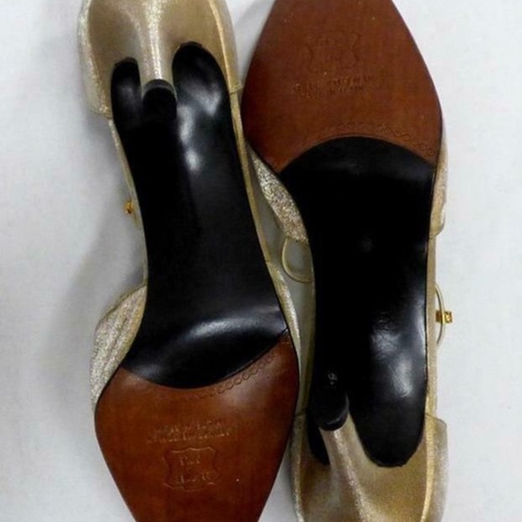 NEW Stuart Weitzman D'orsay Pumps Black AND Gold 7 - Picture 4 of 9